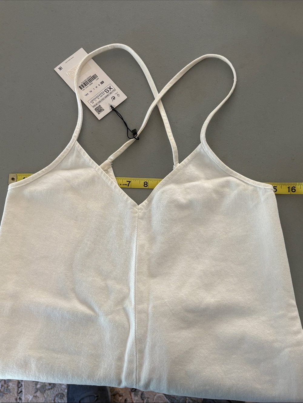 ZARA White Denim Crisscross Back Romper - Picture 9 of 10